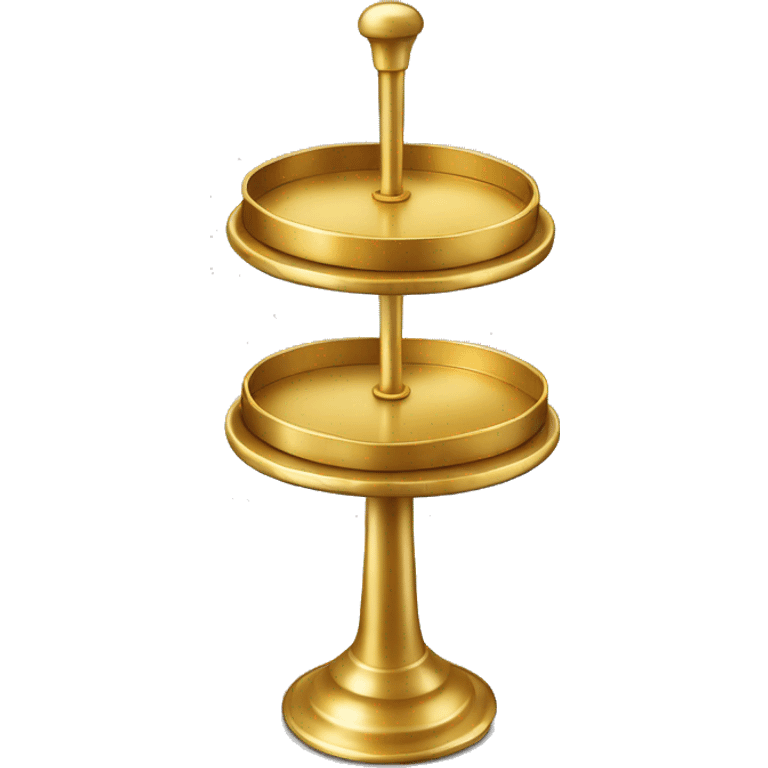 Realistic metallic gold pastry stand isolated  emoji