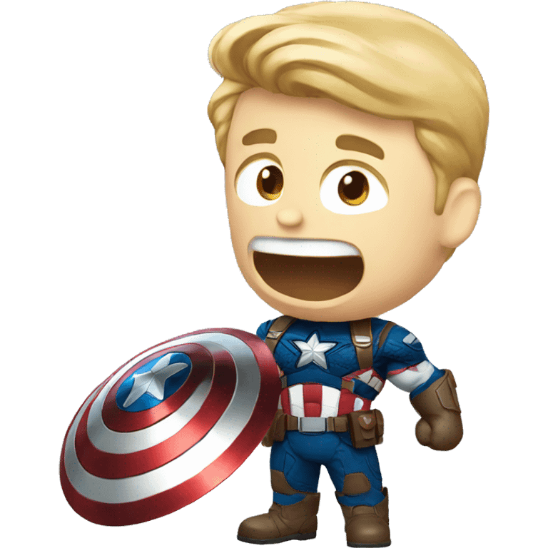 captain america eating emoji