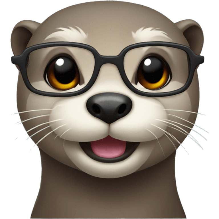 Otter with cute glasses  emoji