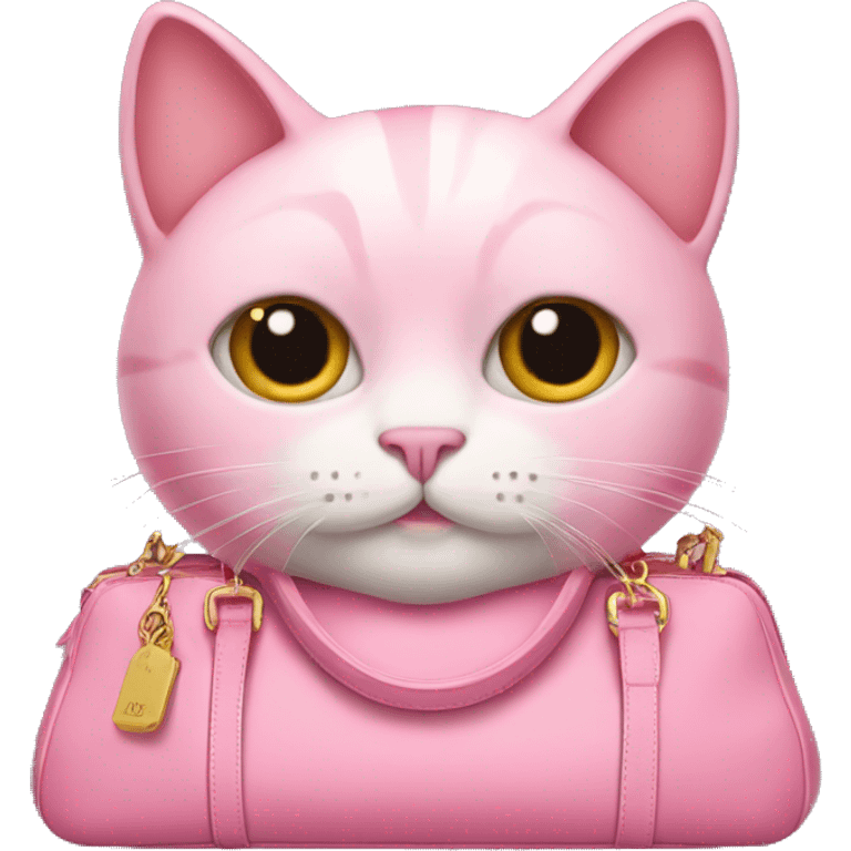 pink cat in a prada bag emoji