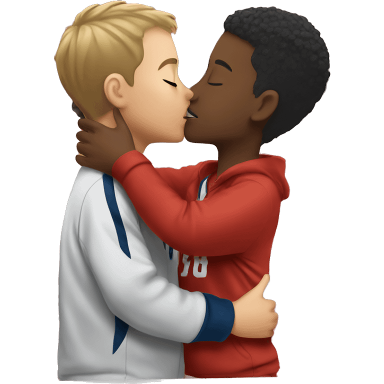 boys sharing a kiss in stadium emoji