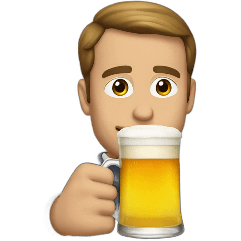 Macron-drink-beer emoji