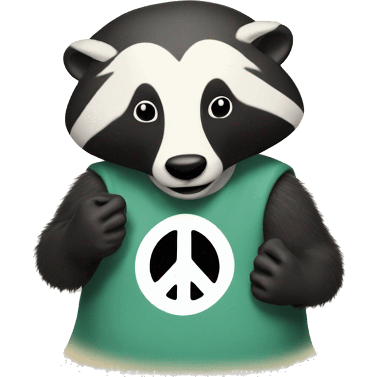 60's hippie badger peace sign emoji