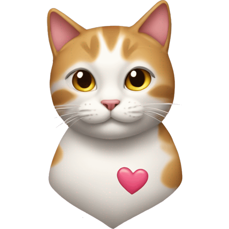 the cat and the hearts around it emoji