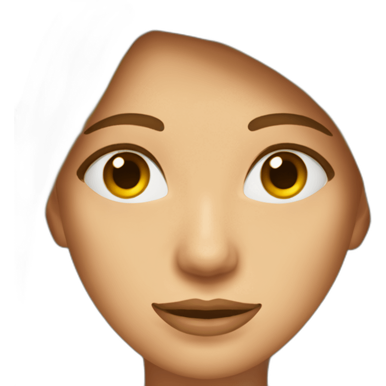 mujer pelo castaño hasta los hombros con anteojos cuadrados y ojos castaños emoji