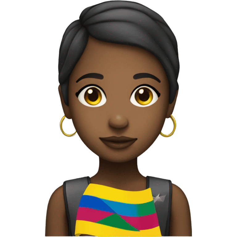 African-American Pansexual girl with flag emoji