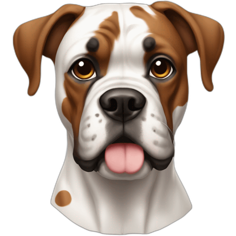 Boxer dog white brown spot emoji