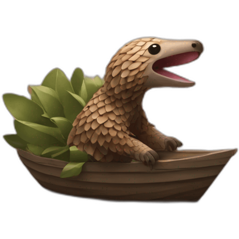 Pangolin sur un bateau emoji