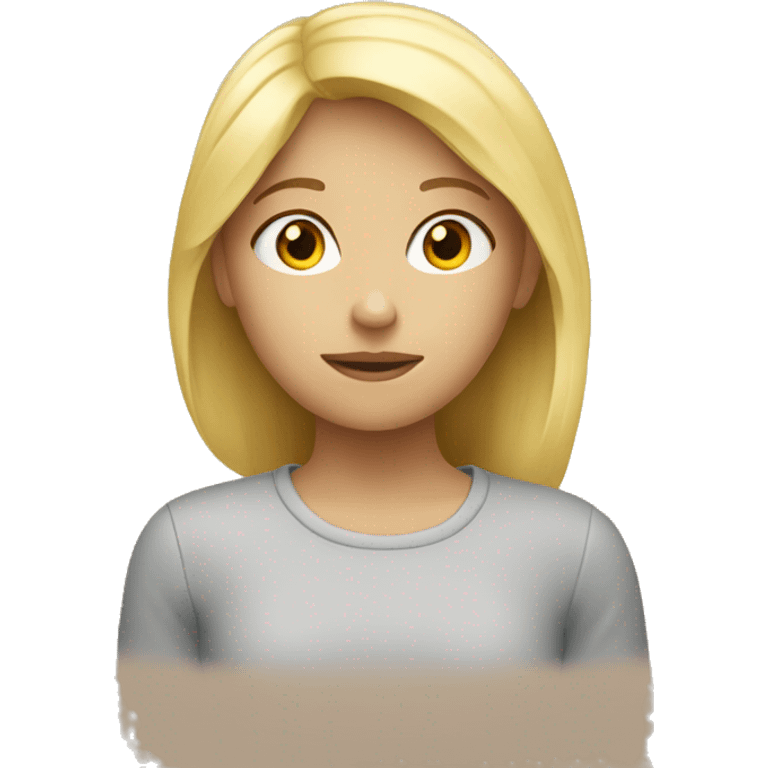 Blond Girl with Thoughts emoji