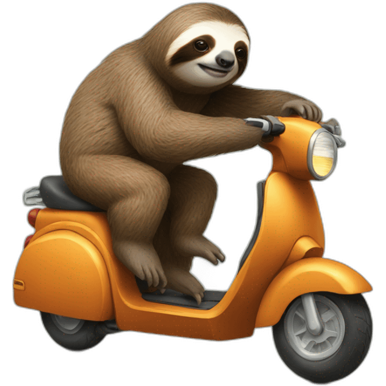 sloth riding a scooter emoji