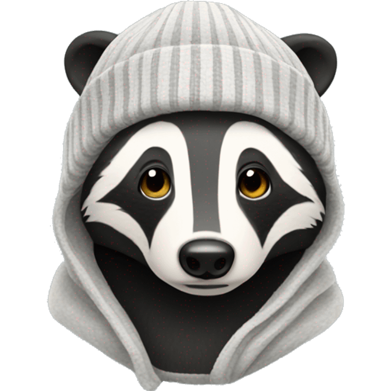 badger wearing beanie emoji