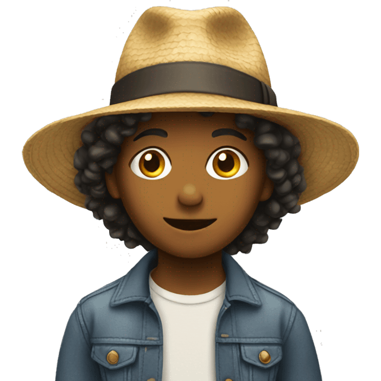 child with a hat emoji