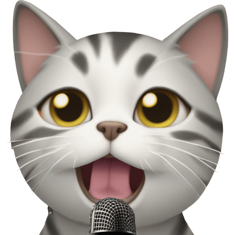 billie eilish cat singing with mic  emoji