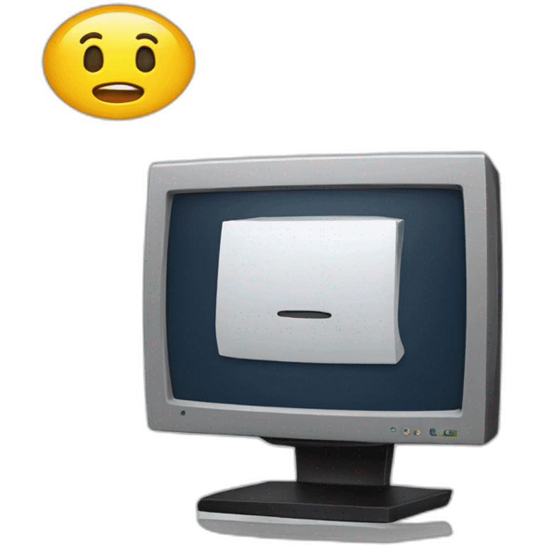 a monitor pc with a text processing, realistic emoji