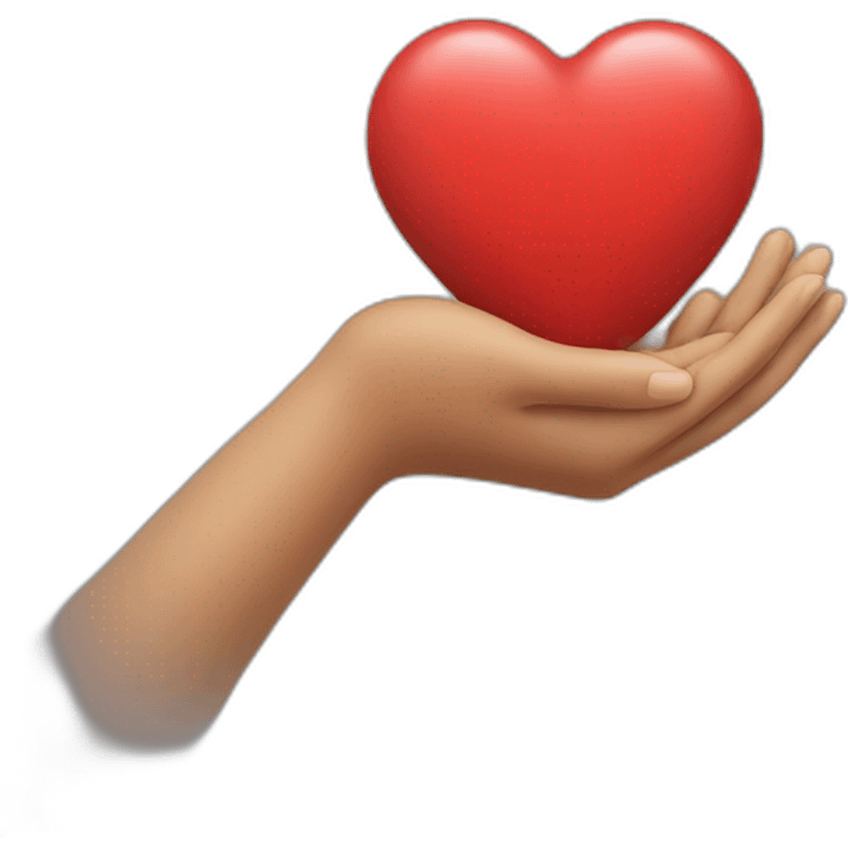 two hands holding a heart emoji