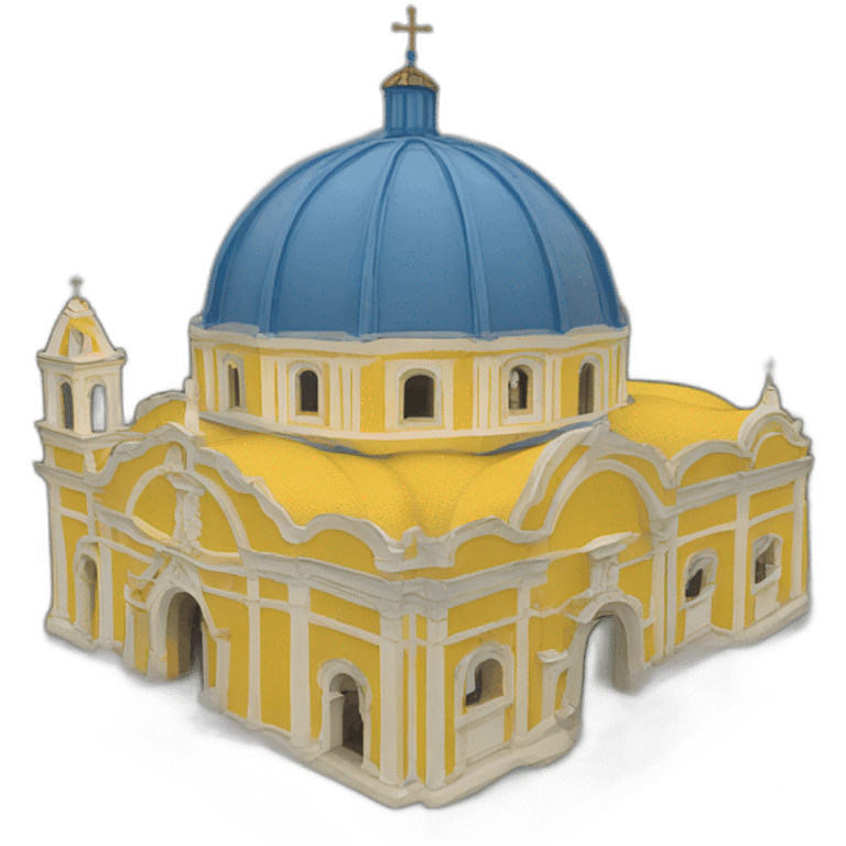 Parish of La Piedad Michoacán, with its quarry dome of yellow and blue tiles emoji