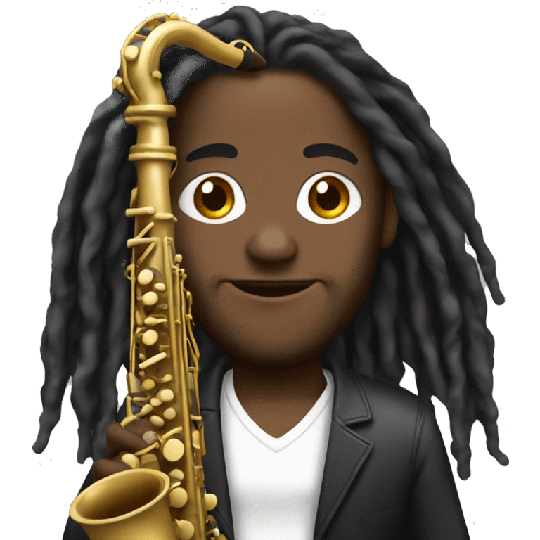 saxophone black player with long hair dreads emoji