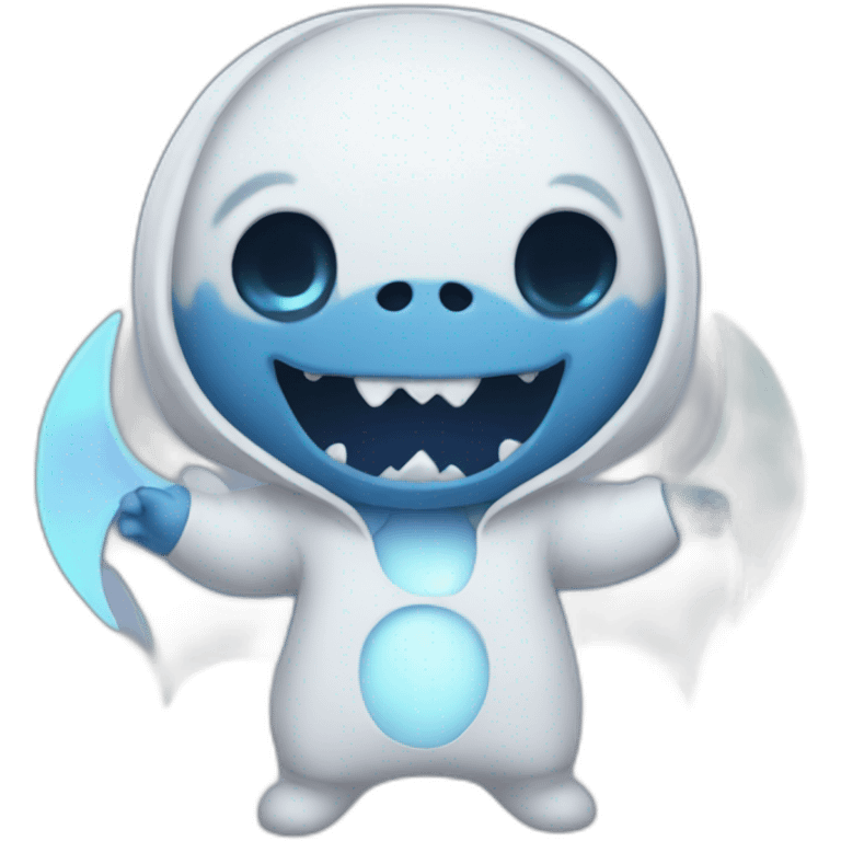 Stitch with a ghost costume emoji