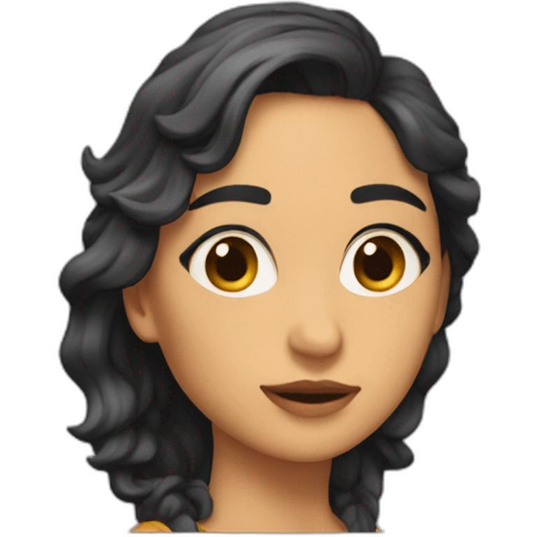 Chica morena pecosa con crespos  emoji