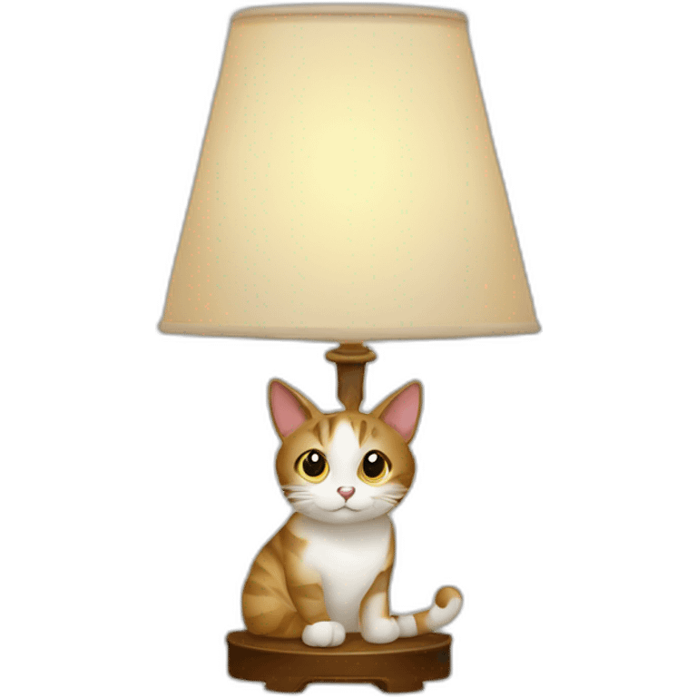 A lamp with cat emoji