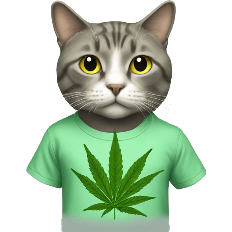 cat wearing weed shirt  emoji