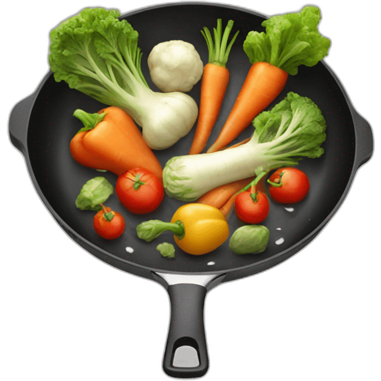 vegetables in a frying pan  emoji