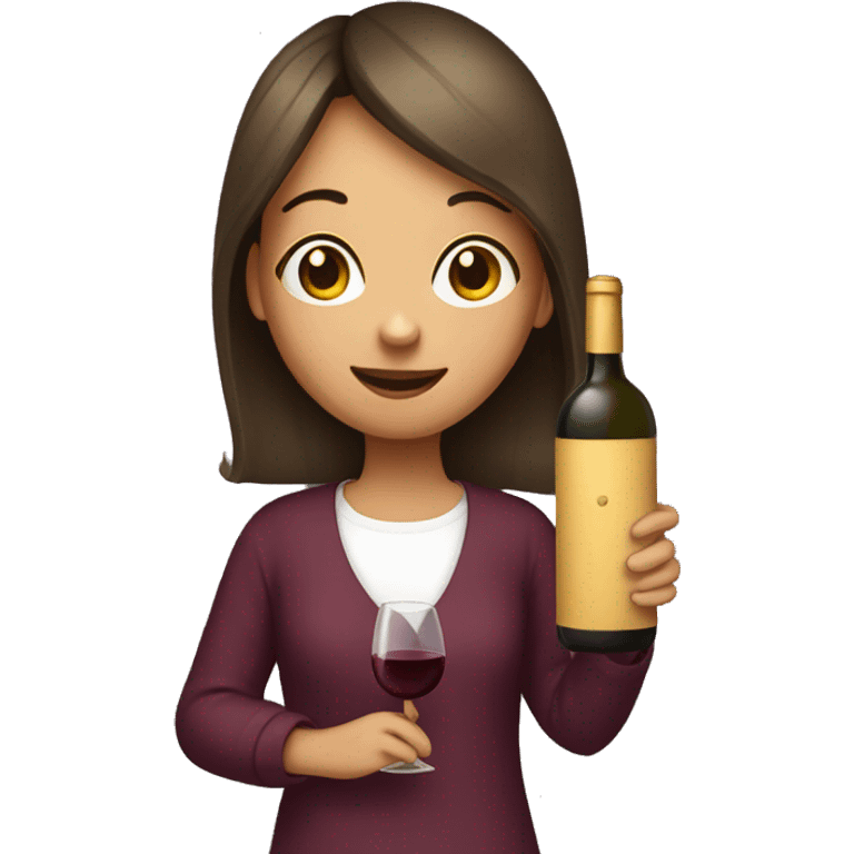 girl holding wine bottle  emoji