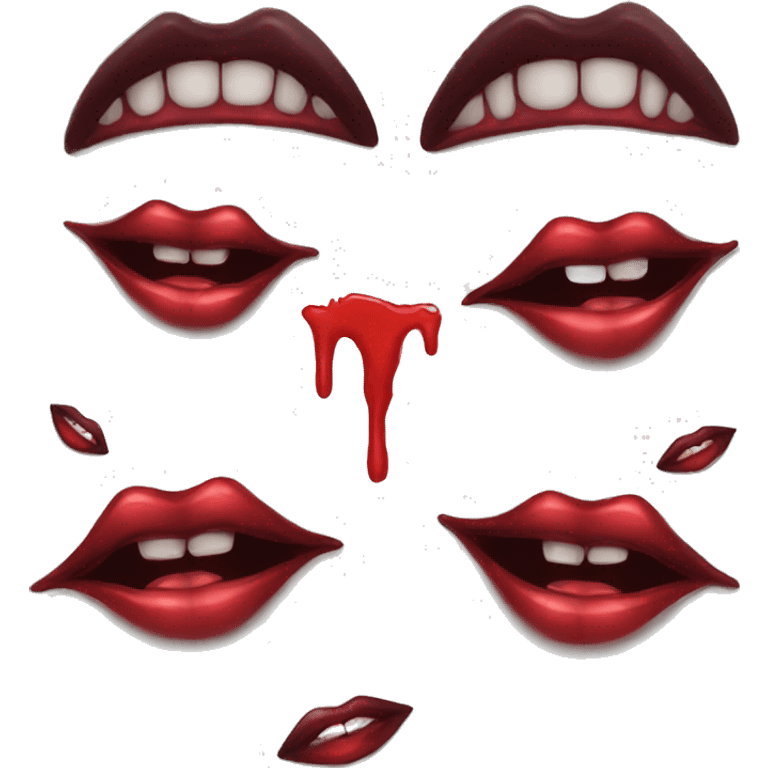 vampire bloody lips with fangs emoji