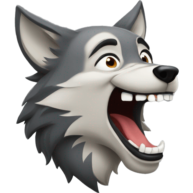 Wolf laughing  emoji