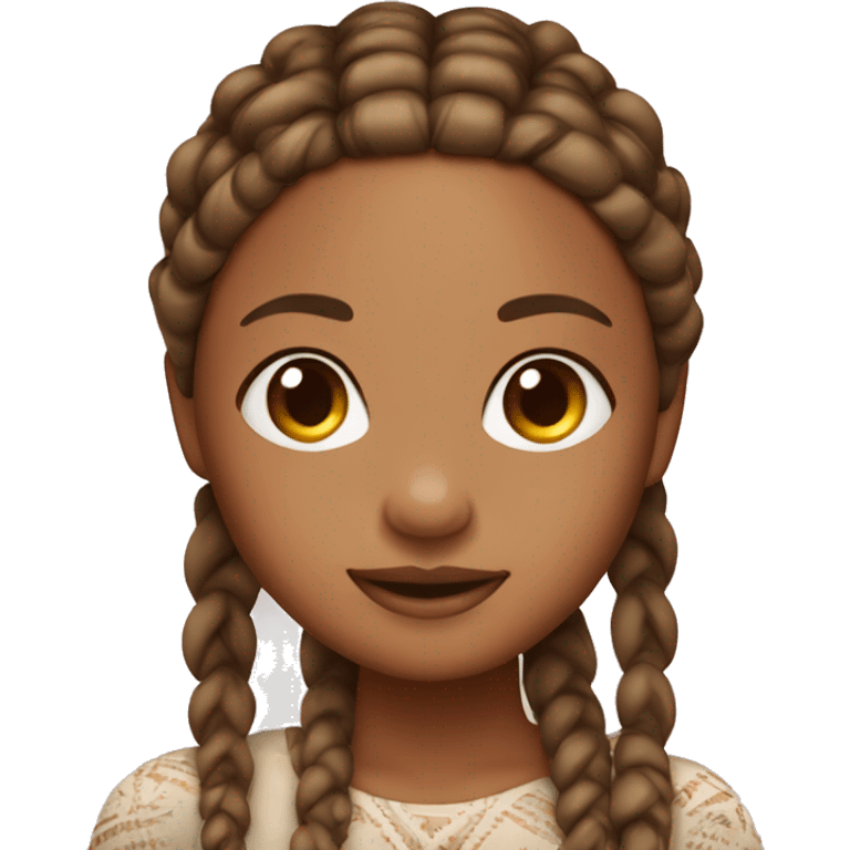 caramel skin tone girl with boho braids emoji