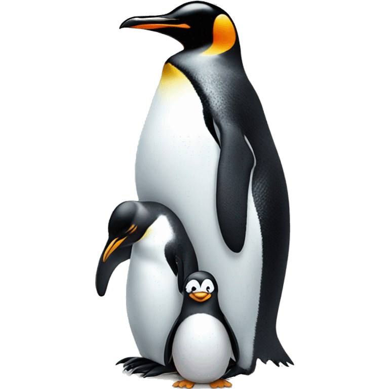 A Father penguin with his son and his daughter  emoji