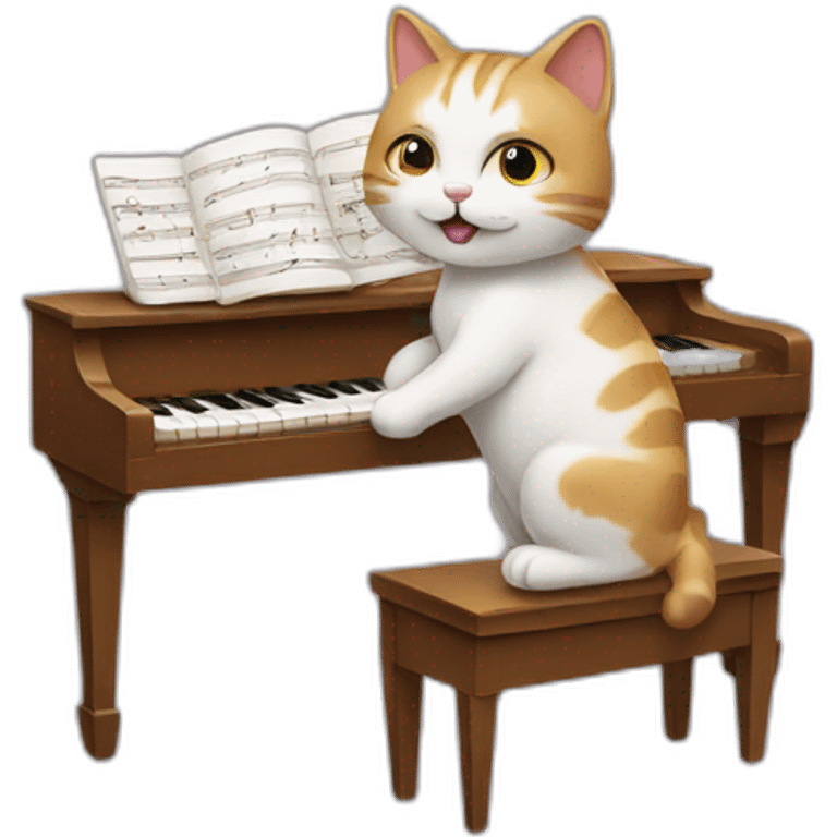 Cat playing piano  emoji