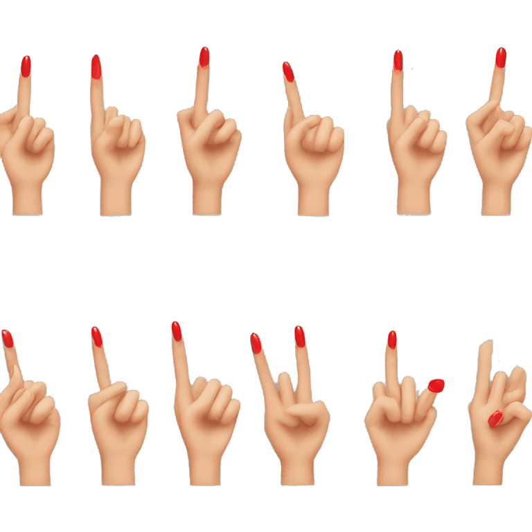 woman hand middle finger, red nail varnish emoji