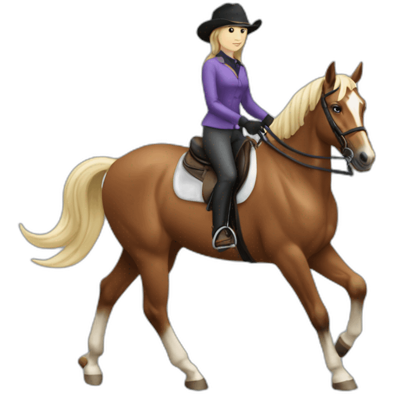 Horse rider with her horse emoji