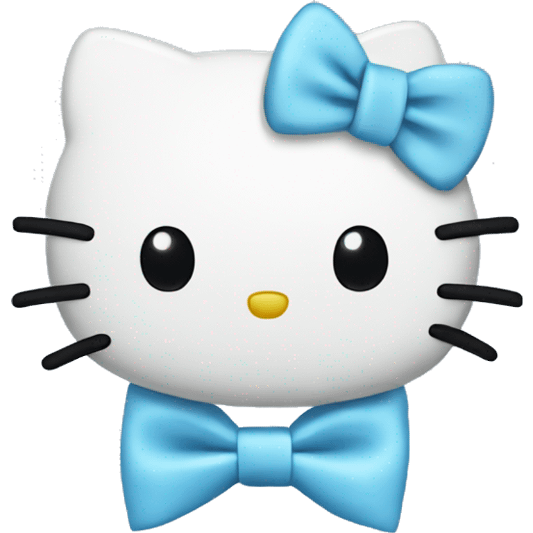 hello kitty on a sky blue bow tie emoji