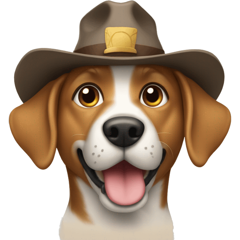 Dog with indiana johns hat emoji