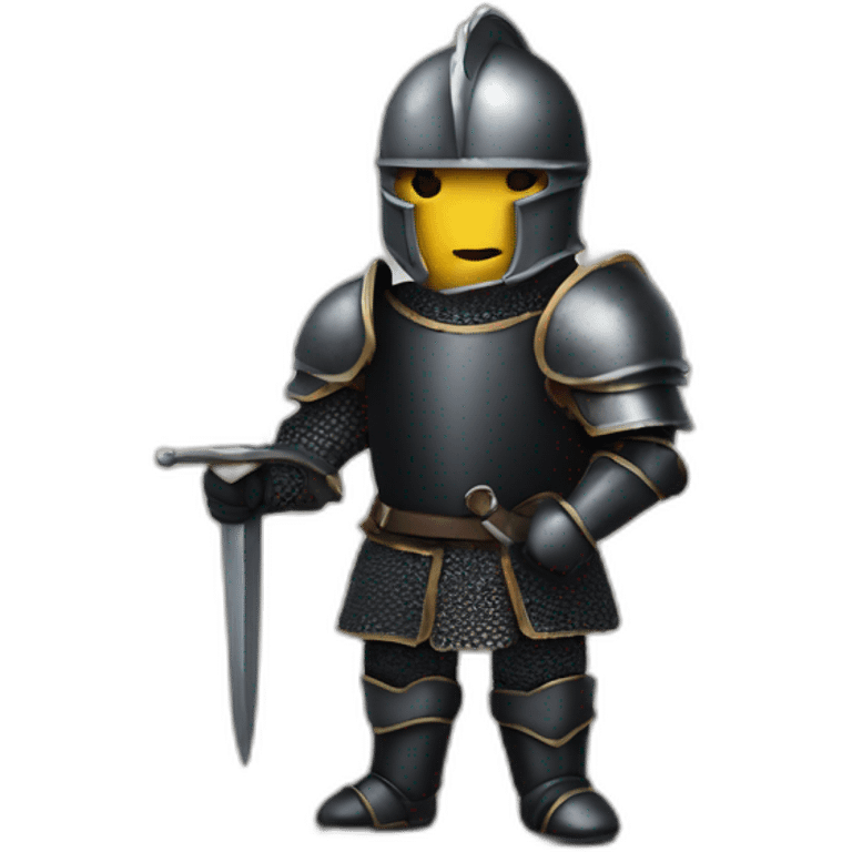 A knight in black armour with full helmet emoji