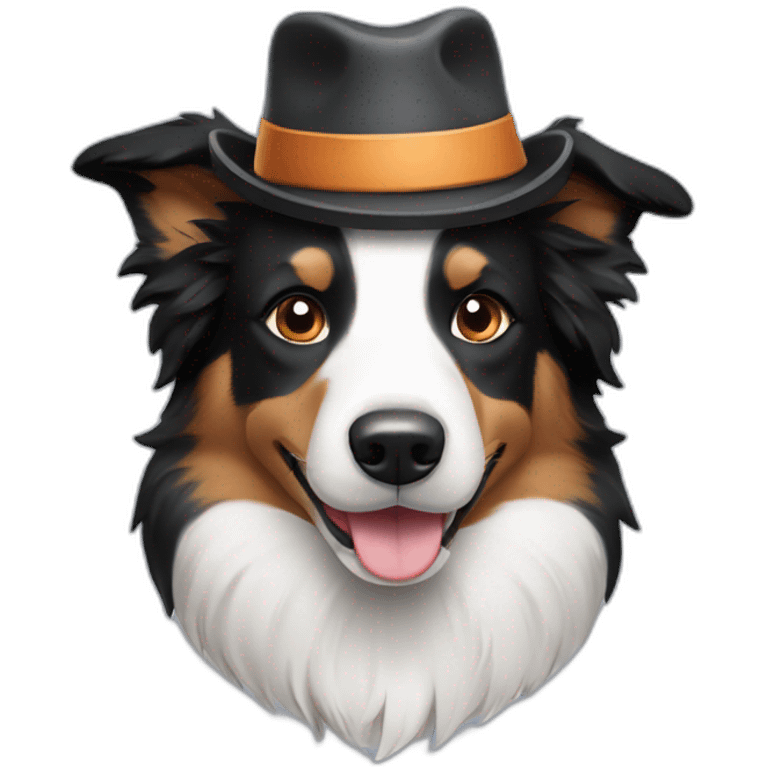 Border-collie with hat emoji