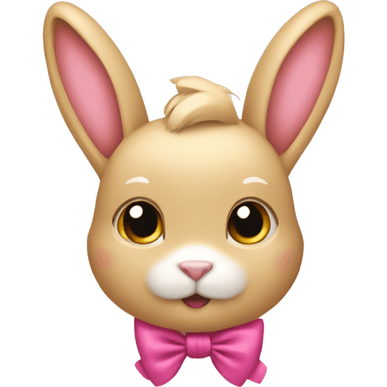 Blonde rabbit with pink bow  emoji