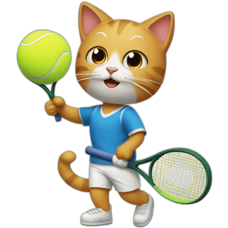 Cat playing tennis emoji