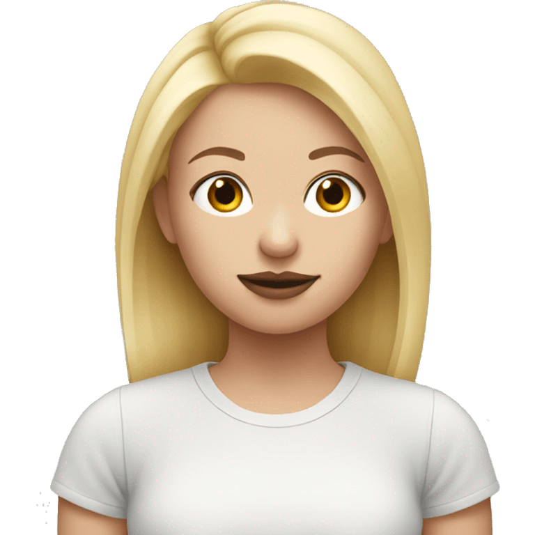 Blonde girl with pig nose emoji