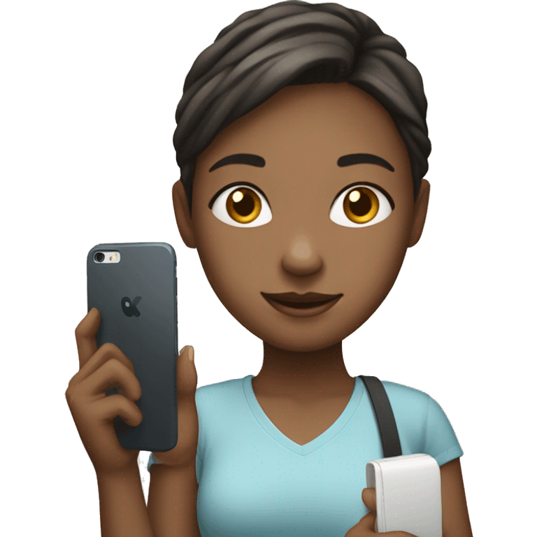 a girl with a phone in her hands with light skin emoji