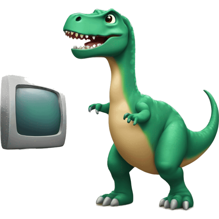 Dinosaurio viendo la tele emoji