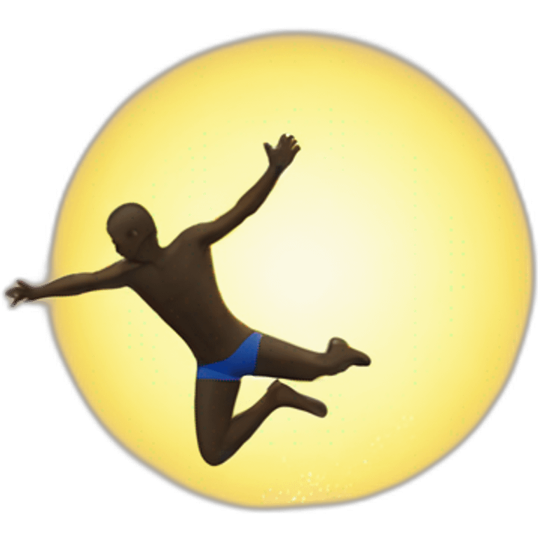 man diving into sun emoji