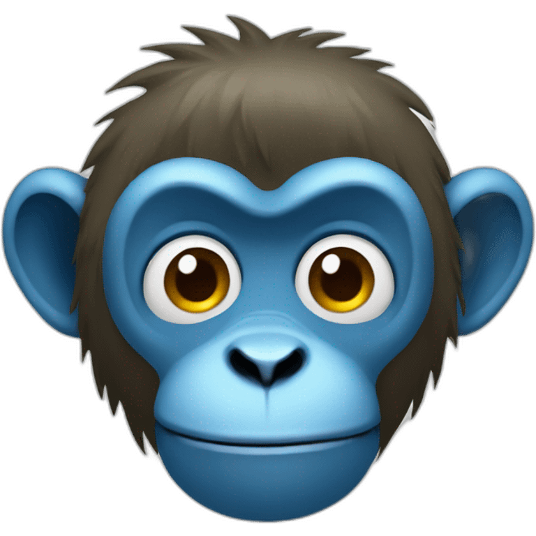 Cold blue monkey emoji