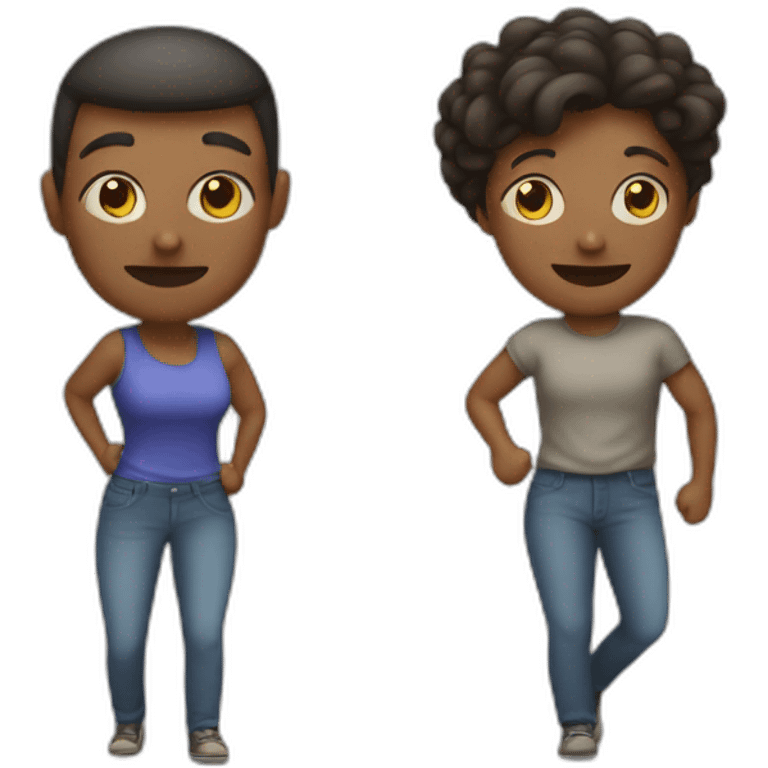 a man and a woman beat friends emoji