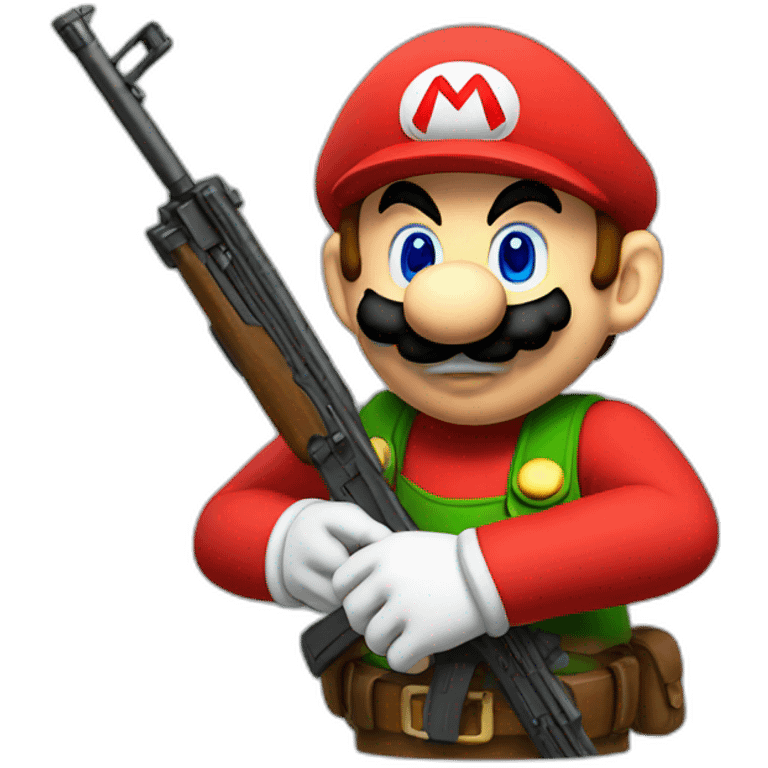 Mario with rifle emoji