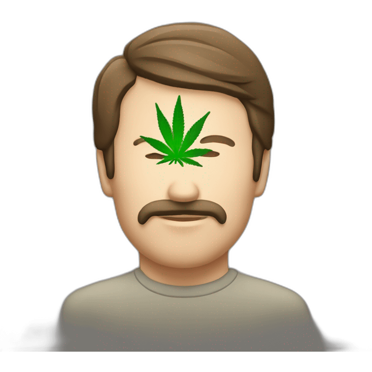 Hombre con la cabeza de marihuana emoji