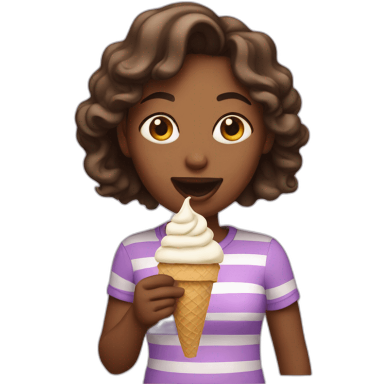 girl eating ice cream emoji