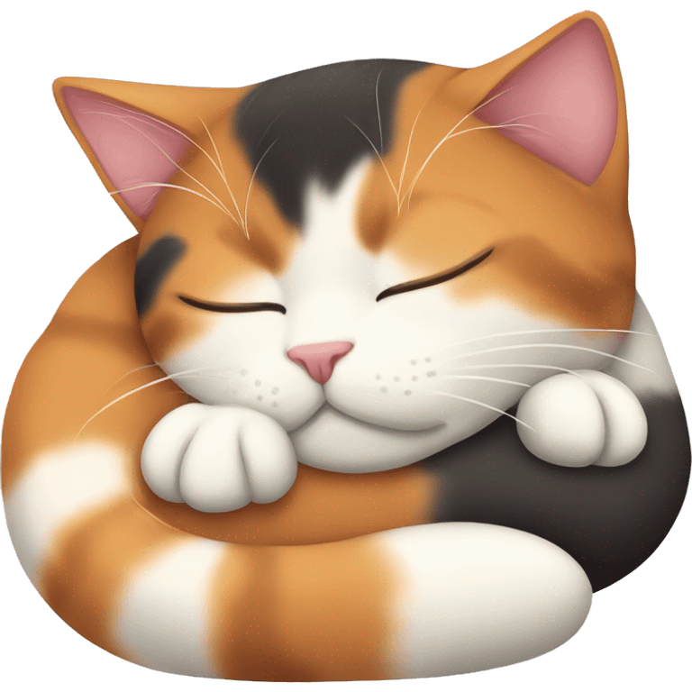 calico cat snuggling sleeping  emoji